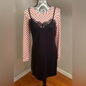 Black and pink polka dot Betsey
Johnson size S dress brand new